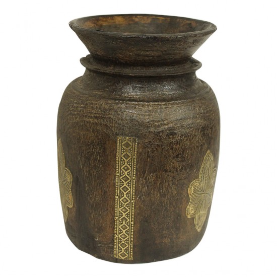 Vintage Handcrafted Himachali Wooden Pot