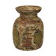 Distressed White and Red Reclaimed Wooden Pot Distressed White and Red Reclaimed Wooden Pot