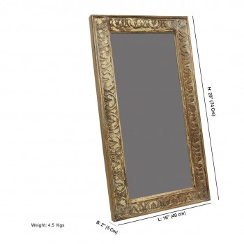 Distressed White Wooden Mirror Frame