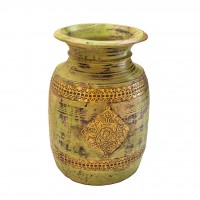 Distressed Green Wooden Pot 