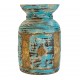 Distressed Blue Wooden Pot Distressed Blue Wooden Pot