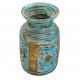 Distressed Blue Wooden Pot