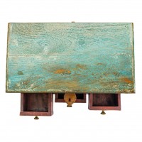 Distressed Blue Wooden Mini Chest of Drawers