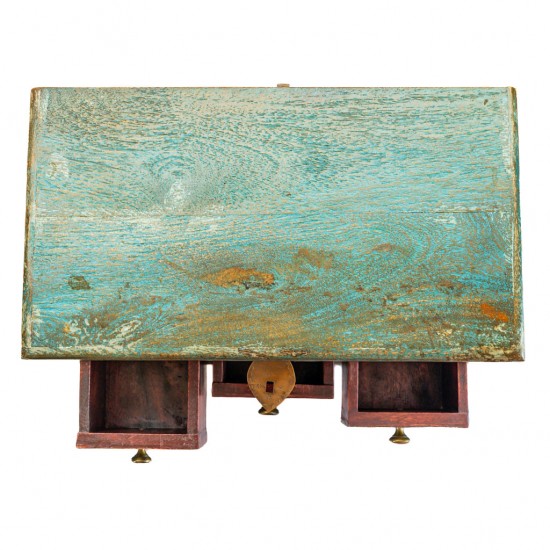Distressed Blue Wooden Mini Chest of Drawers Distressed Blue Wooden Mini Chest of Drawers