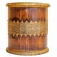 Wooden Planter With Brass Art Small Wooden Planter With Brass Art Small