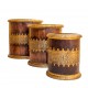 Wooden Planter With Brass Art - Set of 3 Wooden Planter With Brass Art - Set of 3