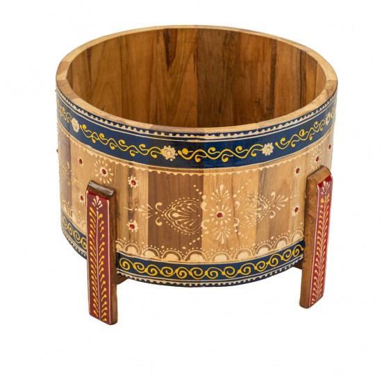 Traditional Wooden Planter Cum Bucket