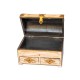 Distressed White Wooden Chest and Organizer with Embossed Brass ArtWork