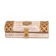 Distressed White Wooden Trinket Box with Embossed Brass ArtWork Distressed White Wooden Trinket Box with Embossed Brass ArtWork