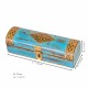 Distressed Blue Wooden Trinket Box with Embossed Brass ArtWork
