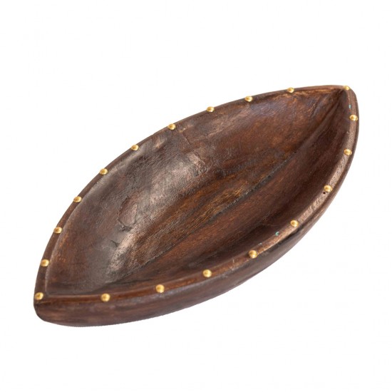 Wooden Polish Boat Shaped Fruit tray 