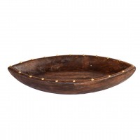 Wooden Polish Boat Shaped Fruit tray 