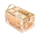 Distressed White Wodden Organiser - Accessory holder with Metal Handles Distressed White Wodden Organiser - Accessory holder with Metal Handles