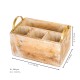 Distressed White Wodden Organiser - Accessory holder with Metal Handles