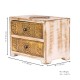 Distressed White Mini Drawers with Embossed Brass Art