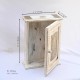 Distressed White Wooden Window Shaped Key Holder With Embossed Brass Work