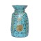 Blue Distressed Wodden Matka with Embossed Brass Work