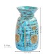 Blue Distressed Wodden Matka with Embossed Brass Work Blue Distressed Wodden Matka with Embossed Brass Work
