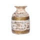 White Distressed Wodden Matka with Embossed Brass Work White Distressed Wodden Matka with Embossed Brass Work
