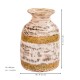 White Distressed Wodden Matka with Embossed Brass Work White Distressed Wodden Matka with Embossed Brass Work