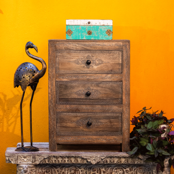 Vintage Hand Painted Wooden Chest of Drawers