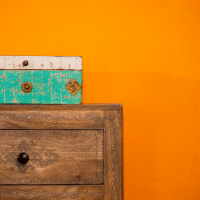Vintage Hand Painted Wooden Chest of Drawers Vintage Hand Painted Wooden Chest of Drawers