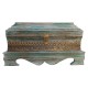 Wooden Rustic Green Regal Treasure Box With Embossed Brass ArtWork Wooden Rustic Green Regal Treasure Box With Embossed Brass ArtWork
