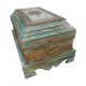 Wooden Rustic Green Regal Treasure Box With Embossed Brass ArtWork Wooden Rustic Green Regal Treasure Box With Embossed Brass ArtWork