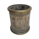 Distress Off white Painted Wooden Planter Adorned with Brass Art 10 Inch Distress Off white Painted Wooden Planter Adorned with Brass Art 10 Inch