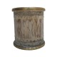 Distress Off white Painted Wooden Planter Adorned with Brass Art 10 Inch Distress Off white Painted Wooden Planter Adorned with Brass Art 10 Inch