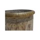 Distress Off white Painted Wooden Planter Adorned with Brass Art 10 Inch