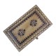 Hand Painted Box - Geometrical Motifs Over Weathered White Wood- 8 x 5 x 4 Inches