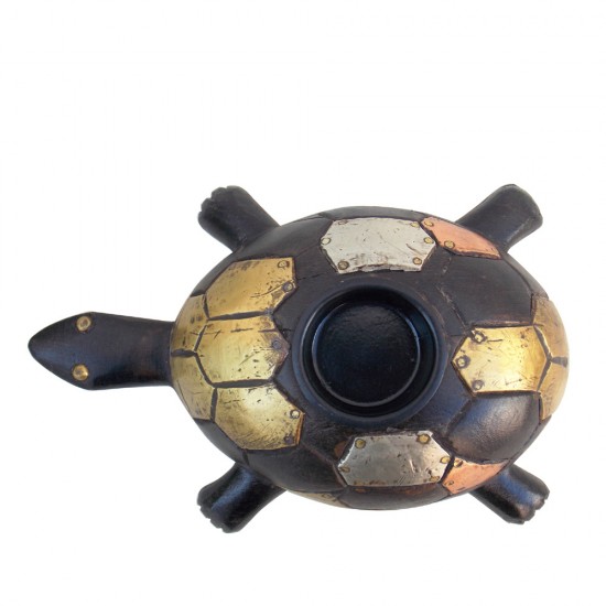 Good Luck Turtle Tealight - Wood & Metal  (Tortoise)