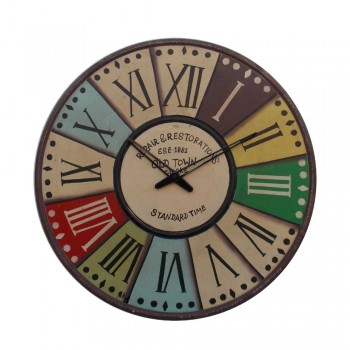 Retro Wall Clock- Vintage Style, Wooden
