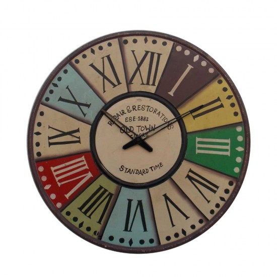 Retro Wall Clock- Vintage Style, Wooden