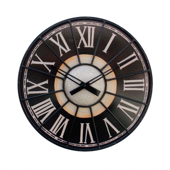 Roman Numerals Retro Wall Clock- Vintage Style, Iron Roman Numerals Retro Wall Clock- Vintage Style, Iron