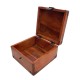 Brown Polished Wooden Storage Box with Metal Studs Brown Polished Wooden Storage Box with Metal Studs