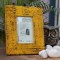 Wooden Photo Frame - Rough Distressed Yellow 4 x 6 Inches