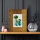Wooden Photo Frame - Embossed Metal 5 x 7 Inches