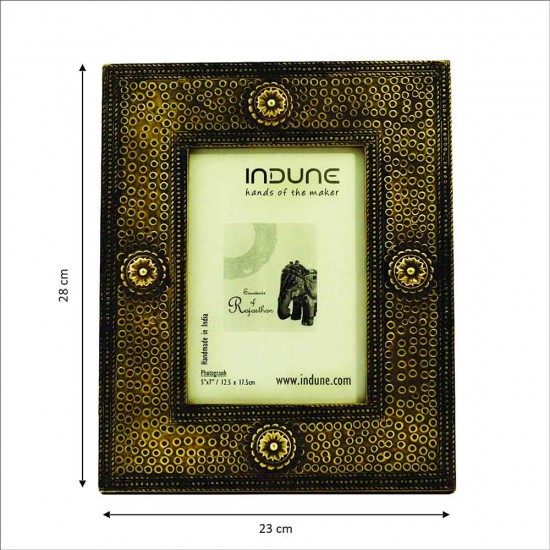 Wooden Photo Frame - Embossed Metal 5 x 7 Inches Wooden Photo Frame - Embossed Metal 5 x 7 Inches