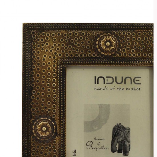 Wooden Photo Frame - Embossed Metal 5 x 7 Inches