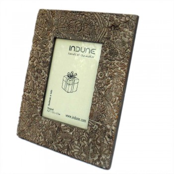 Wooden Photo Frame, Rustic & Used Hand Print Blocks