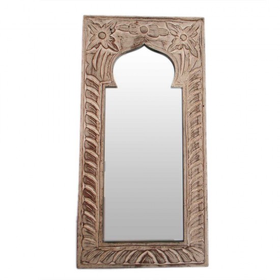 Wooden Carved Mirror Frame White, How To Distress A Mirror Frame