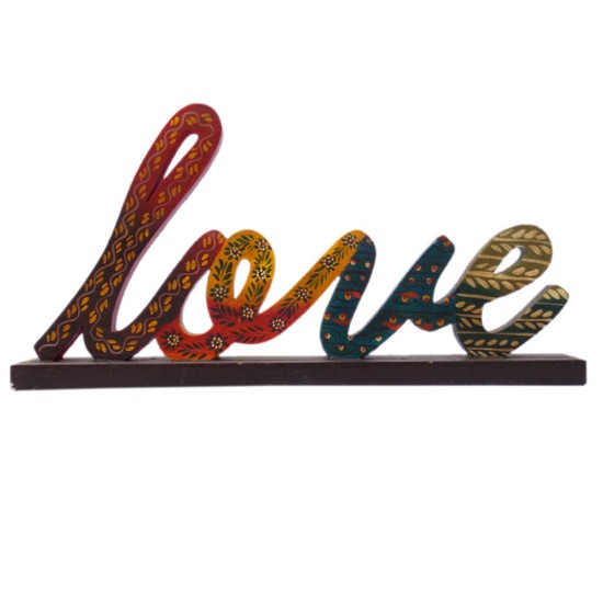 LOVE - Hand Painted Wooden Alphabet Calligraphy