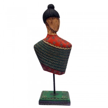 Wooden Buddha Statue on Stand