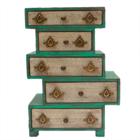 Zig Zag Box - 5 Drawers, Wooden 