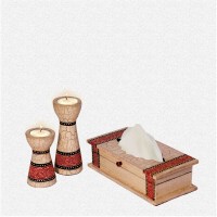 Candle Stands and Tissue Box Combo from Elegant Paisley Collection