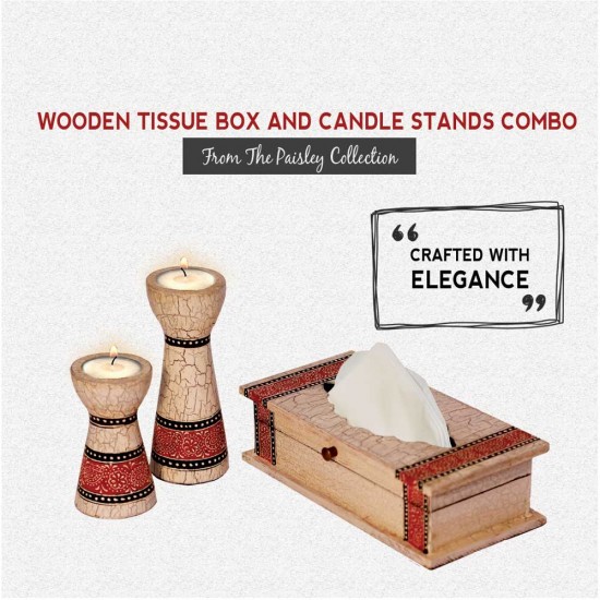 Candle Stands and Tissue Box Combo from Elegant Paisley Collection Candle Stands and Tissue Box Combo from Elegant Paisley Collection