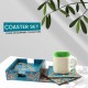 Coaster Set (Collection- Flora On Sapphire) Coaster Set (Collection- Flora On Sapphire)