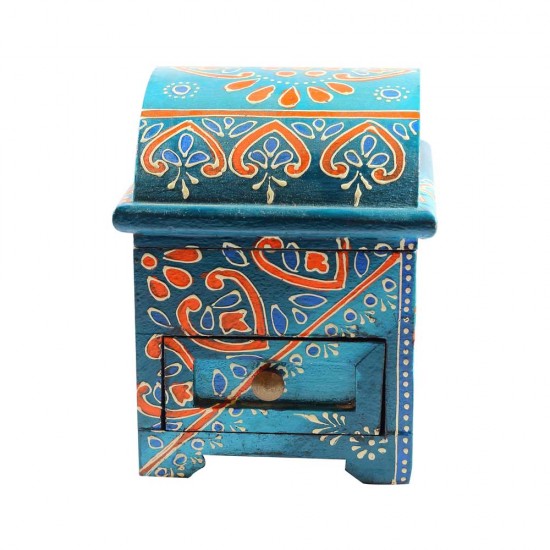Half Round Top Box With One Drawer (Collection-Flora On sapphire)